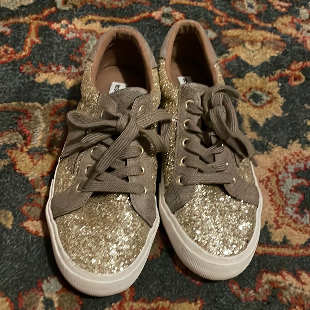 Not Rated Glitter Gold Sneakers 7.5